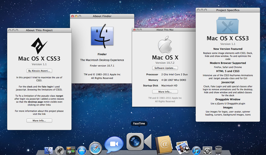 Mac OSX Lion CSS3 - Desktop